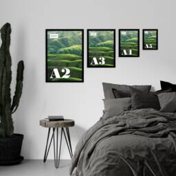 Black Picture Frame, Photo A2, A3, A4, A5, White Mounted Frames, Poster Thin Modern Frame Art, Home Decor - thumbnail 2
