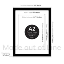 Black Picture Frame, Photo A2, A3, A4, A5, White Mounted Frames, Poster Thin Modern Frame Art, Home Decor - thumbnail 4
