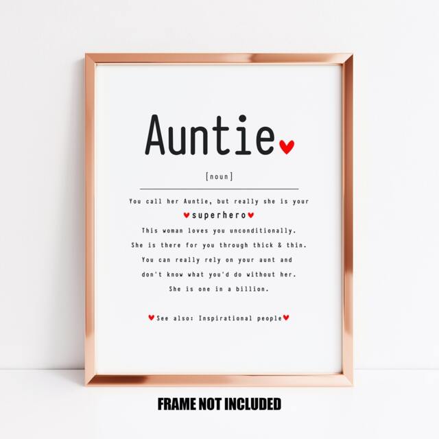 Auntie Definition Art Print, Sentimental Aunt Gift, Gift For Any Occasion, Birthday Keepsake, Appreciation - image 1