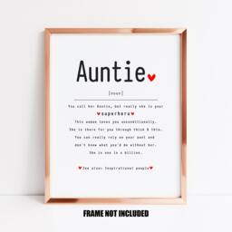 Auntie Definition Art Print, Sentimental Aunt Gift, Gift For Any Occasion, Birthday Keepsake, Appreciation - thumbnail 1