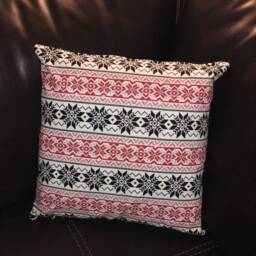 Red & Black Snowflake Pillow Cover - thumbnail 2