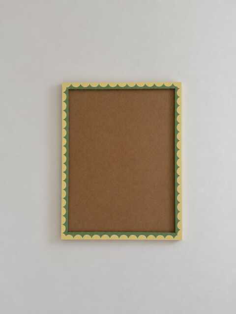 Colourful Scalloped Picture Frame, Butter Yellow & Green Handpainted A6 - A5 A4 A3 40x50cm - image 1