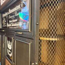 Industrial Style Multi Drawer Storage Cabinet With Glass Door & Metal Drawers - thumbnail 3