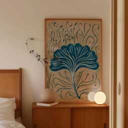Blue Ginkgo Poster, Botanical Wall Art, Nature Paper Print - thumbnail 2