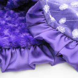 Purple Dandelion Rose Swirl Minky Baby Blanket, in Stock Ready To Ship 155 - thumbnail 3