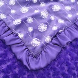 Purple Dandelion Rose Swirl Minky Baby Blanket, in Stock Ready To Ship 155 - thumbnail 2