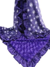 Purple Dandelion Rose Swirl Minky Baby Blanket, in Stock Ready To Ship 155 - thumbnail 1