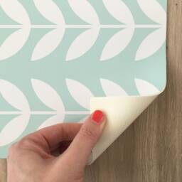 Vintage Leaves Kitchen Rug, Linoleum Vinyl Carpet, PVC Mat - thumbnail 3