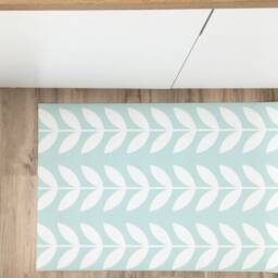 Vintage Leaves Kitchen Rug, Linoleum Vinyl Carpet, PVC Mat - thumbnail 2