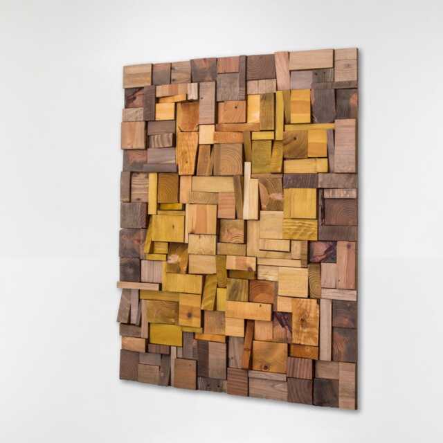 Wooden Sculptural Wall Art Contemporary Wood Sculpture Above Fireplace - image 1