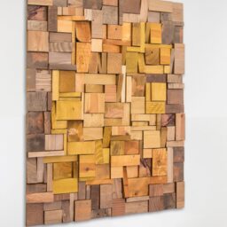 Wooden Sculptural Wall Art Contemporary Wood Sculpture Above Fireplace - thumbnail 2