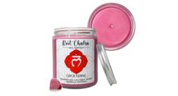 Root Chakra Candle Jar Cedarwood Blanc Scent, Red Jasper Crystal