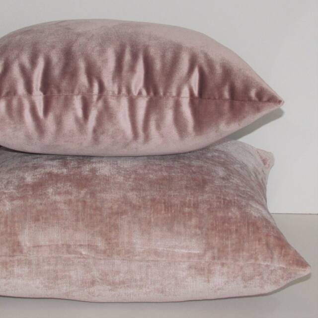 Made To Order Marshmallow Pink Velvet Luxury Cushion Cover, Lovely Sheen - image 1