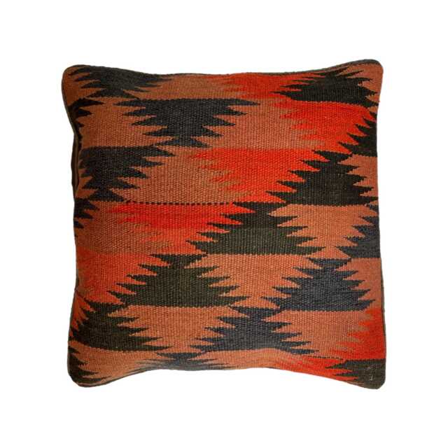 "Handwoven Afghan Red Kilim Vintage Carpet Cushion Cover, 45cm X 45cm, - 18"" 18" - image 1