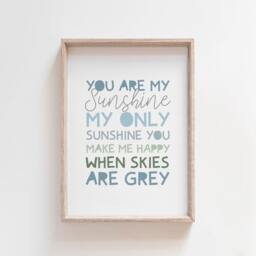 3 Boys Nursery Prints, Rainbow Wall Art, You Are My Sunshine Bedroom Quotes, Decor - thumbnail 3