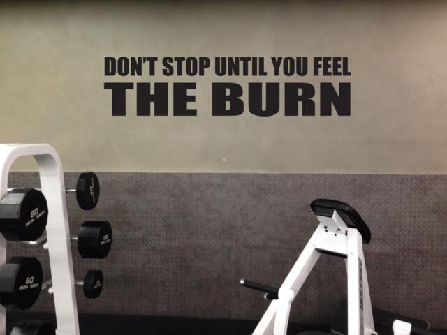 Weight Lifting Motivation Wall Decal, Don't Stop Until You Feel The Burn - image 1