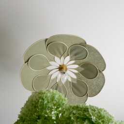 5. 14-Petal Linen & Rattan Flower Pendant Light - Chandelier Lamp Wall Handmade - thumbnail 3