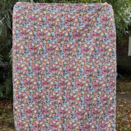 Handmade Holiday Bow Quilt Pink & Red Christmas Patchwork Throw - thumbnail 4