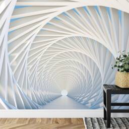 Wallpaper, 3D Tunnel Wall Mural, Perspective Art Print, Removable Decal - thumbnail 3