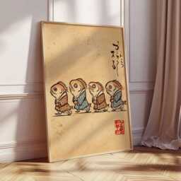 Japanese Fish Yokai Wall Art, Vintage Asian Folklore Print, Traditional Poster - thumbnail 2