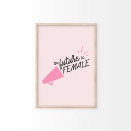 The Future Is Female Print - Positivity Print, Feminism Wall Home Decor, Affirmation Minimalist Art, Feminist - thumbnail 1