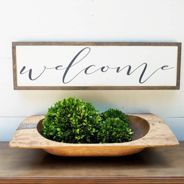 Welcome Sign - Farmhouse Wall Art Entryway Decor Rustic Distressed Wood Home - image 1
