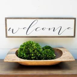 Welcome Sign - Farmhouse Wall Art Entryway Decor Rustic Distressed Wood Home - thumbnail 1