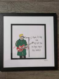 Liam Fray From The Courteeners Hand Drawn & Framed With Handwritten Lyrics - thumbnail 1