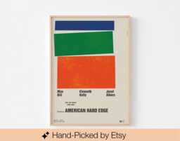 Hard Edge Exhibition Poster Print - Richard Baringer Mid Century Josef Albers Ellsworth Kelly Max Bill Bauhaus Bertha Schaefer Gallery Eames - thumbnail 1
