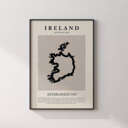 Republic Of Ireland Map Vintage Abstract Wall Art Print Picasso + Matisse Inspired Travel Poster - thumbnail 1