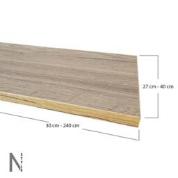 27cm, 30cm, 33cm, 35cm, 37cm, 40cm Deep Wall Shelves With Classic Arch Brackets. Oak, White, Sandy Grey, Smoked Oak Colours. Custom Sizes - thumbnail 3