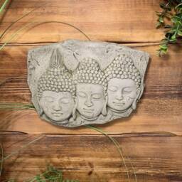 stone Garden Trio Buddha Oriental Wall Plaque Hanging Gift Ornament - thumbnail 3