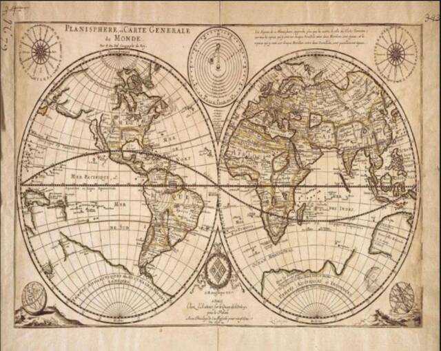 Vintage World Map Print, Atlas Geography Print