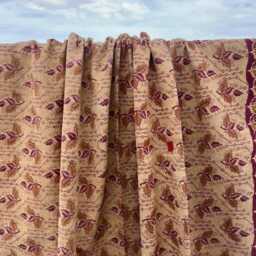 Block Print Patchwork Reversible Cotton Kantha Quilt Handmade Vintage Boho Bedspread - thumbnail 2