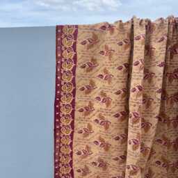 Block Print Patchwork Reversible Cotton Kantha Quilt Handmade Vintage Boho Bedspread - thumbnail 3