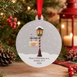 Personalised Traditional Lamp Post Family Acrylic Bauble Christmas Tree Ornament - thumbnail 1