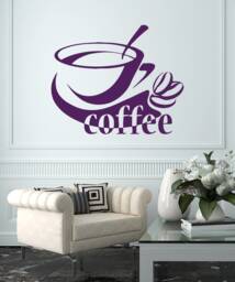 Coffee Wall Decals Cup Decal Kitchen Vinyl Stickers Cafe Decor Art Home Interior Restaurant Design Chu1420 - thumbnail 1