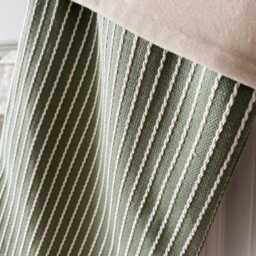 Pre-Order Sage Green Stripe Christmas Stocking, Luxury Velvet Lined Decorative Holiday 3 Lining Colour Options - thumbnail 2