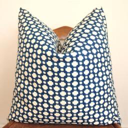 Blue Pillow, Handmade Designer Decorative Throw Toss Indigo Blue, Home Decor, Made in Usa - thumbnail 1
