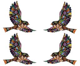 Flying Birds Wall Decals Stickers For Walls & Windows - Set Of 4 - Sku187-17 - thumbnail 1