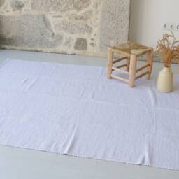 Large Handwoven Light Gray Rug, Bedroom Cotton Carpet, Living Room Bohemian Decor, Area Kids Scandinavian Rug - thumbnail 3