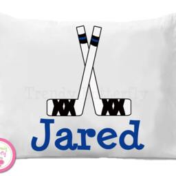 Hockey Player Personalized Pillow Case, Kids Bedding - thumbnail 2