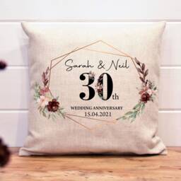 Personalised Anniversary Cushion Linen Keepsake Gift Wedding Couple Gift - thumbnail 3