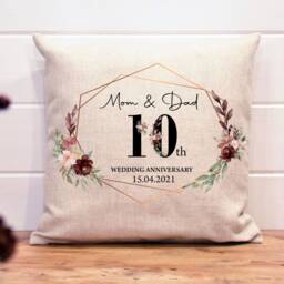 Personalised Anniversary Cushion Linen Keepsake Gift Wedding Couple Gift - thumbnail 2