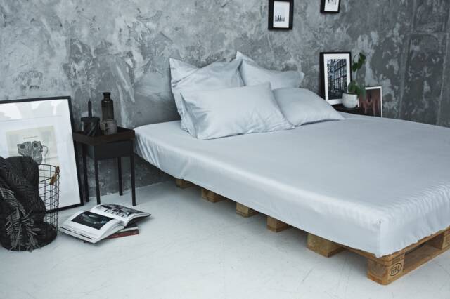Sateen Sheet - 100% Egyptian Cotton, Sheets, Bed White Dark Grey Light Grey Navy Blue Sheets - image 1