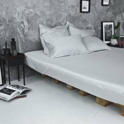 Sateen Sheet - 100% Egyptian Cotton, Sheets, Bed White Dark Grey Light Grey Navy Blue Sheets - thumbnail 2