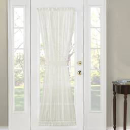 Patio Door Curtains, Sheer Door Curtain, Front Curtain, Glass Sidelight Curtain Panel, Off White Pleated Curtains.usa - thumbnail 3