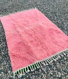 Moroccan Beni Mrirt Rug, Soft Wool Rug, Large Pink Area Rug - thumbnail 1