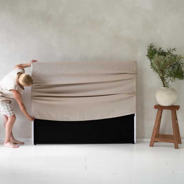 Linen Headboard Cover, Slipcover, Natural Head Board Covers, Fabric Slipcovers, Custom Sizes - image 1