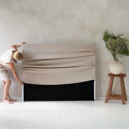 Linen Headboard Cover, Slipcover, Natural Head Board Covers, Fabric Slipcovers, Custom Sizes - thumbnail 1